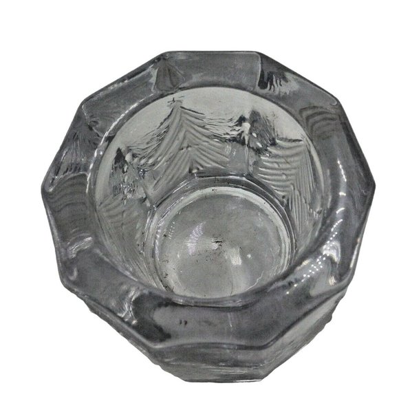 Votive Candle Holder Frosted Christmas Tree Thick glass Tealight 3 Inch Etched - Picture 6 of 8